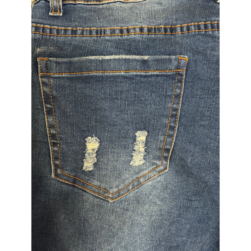 Boyfriend Distressed Patchwork Denim Jeans size Medium - Picture 10 of 11